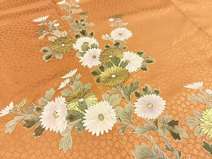 平和屋着物■訪問着 手描き 菊 金彩 正絹 逸品 BAAW5700hj