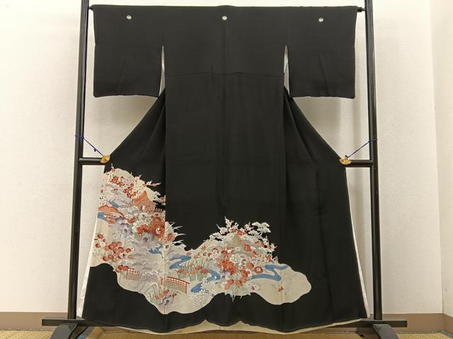 平和屋着物■豪華黒留袖　松竹梅　御所解文　正絹　逸品　BAAW5707hj