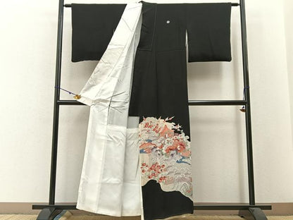 平和屋着物■豪華黒留袖　松竹梅　御所解文　正絹　逸品　BAAW5707hj