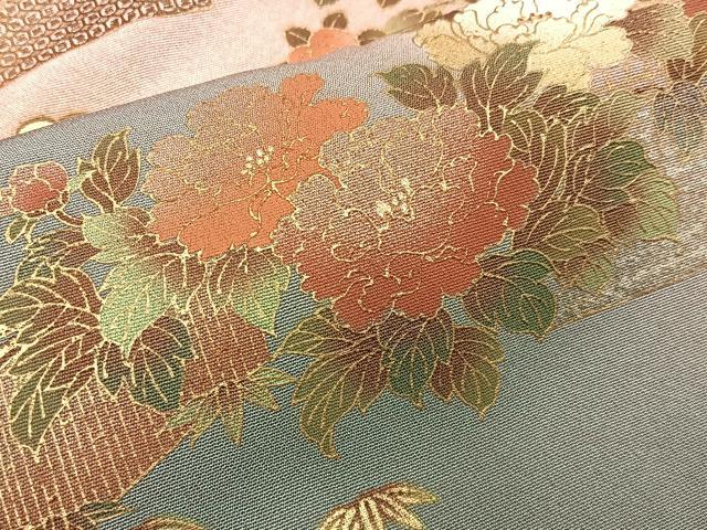 平和屋着物■訪問着　風景花文　暈し染め　金銀彩　正絹　逸品　BAAW5708hj