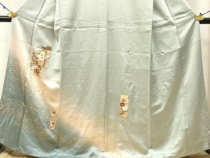 平和屋着物■訪問着　短冊花文　暈し染め　金彩　正絹　逸品　BAAW5714hj