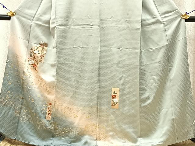 平和屋着物■訪問着　短冊花文　暈し染め　金彩　正絹　逸品　BAAW5714hj