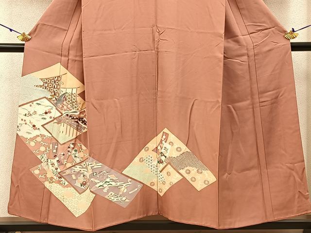 平和屋着物■訪問着　松竹梅　平安人物文　正絹　逸品　BAAW5727hj