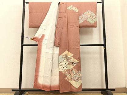 平和屋着物■訪問着　松竹梅　平安人物文　正絹　逸品　BAAW5727hj