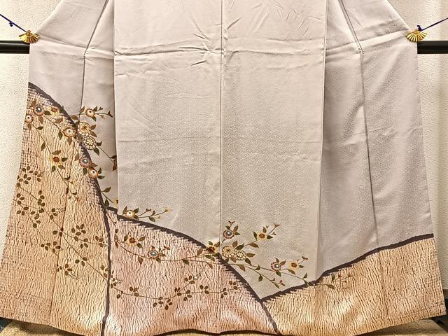 平和屋着物■訪問着 草花文 金彩 正絹 逸品 BAAW5731hj