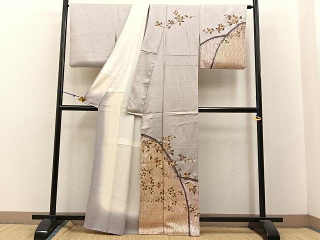 平和屋着物■訪問着 草花文 金彩 正絹 逸品 BAAW5731hj