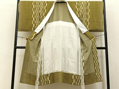 平和屋着物●長襦袢　無双仕立て　矢羽根間道　正絹　逸品　未使用　BAAW5745hj