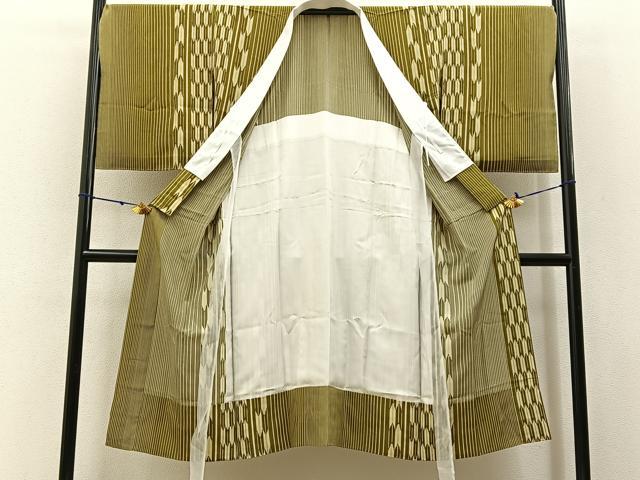 平和屋着物●長襦袢　無双仕立て　矢羽根間道　正絹　逸品　未使用　BAAW5745hj