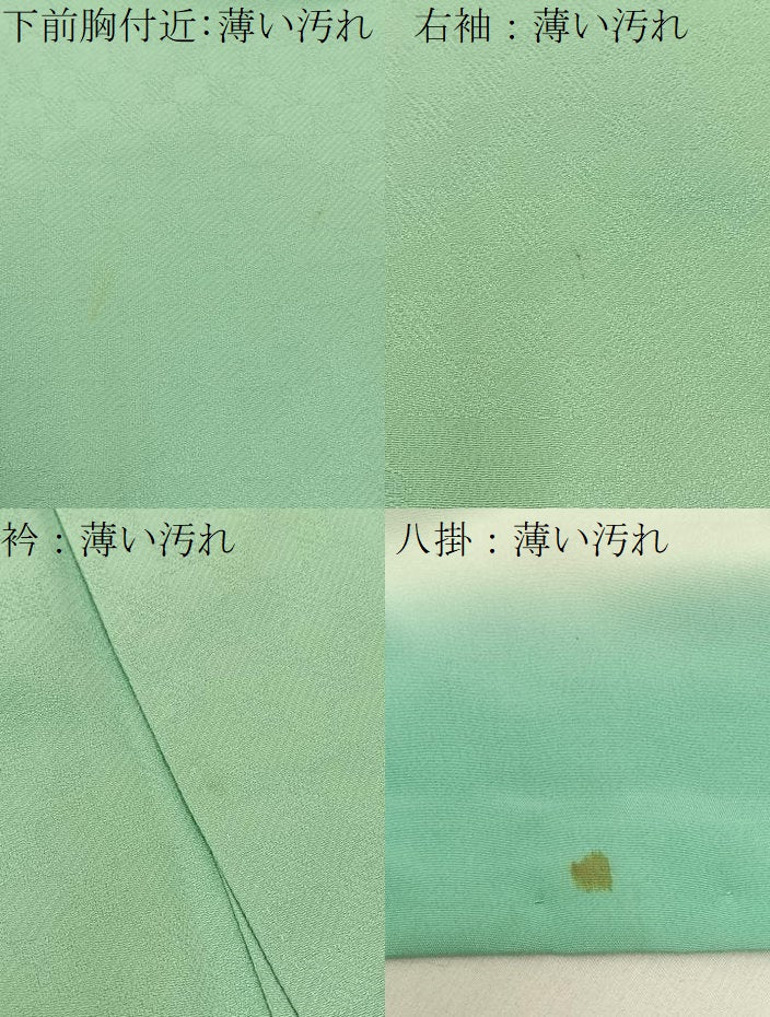 平和屋着物■無地絵羽訪問着 向かい鳳凰花地紋 薄萌葱色 正絹 逸品 BAAW5747hj