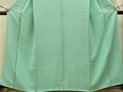 平和屋着物■無地絵羽訪問着 向かい鳳凰花地紋 薄萌葱色 正絹 逸品 BAAW5747hj