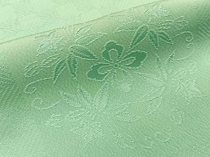 平和屋着物■無地絵羽訪問着 向かい鳳凰花地紋 薄萌葱色 正絹 逸品 BAAW5747hj