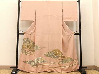 平和屋着物■豪華色留袖　駒刺繍　鳳凰有職重ね山文　金彩　正絹　逸品　BAAW5753hj