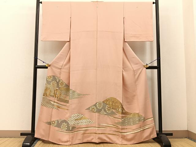平和屋着物■豪華色留袖　駒刺繍　鳳凰有職重ね山文　金彩　正絹　逸品　BAAW5753hj
