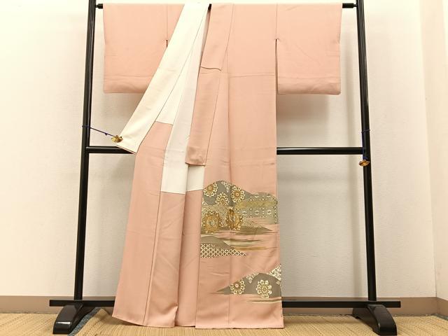 平和屋着物■豪華色留袖　駒刺繍　鳳凰有職重ね山文　金彩　正絹　逸品　BAAW5753hj