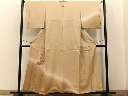 平和屋着物■訪問着　総刺繍　飾花文　暈し染め　金糸　正絹　逸品　BAAW5754hj