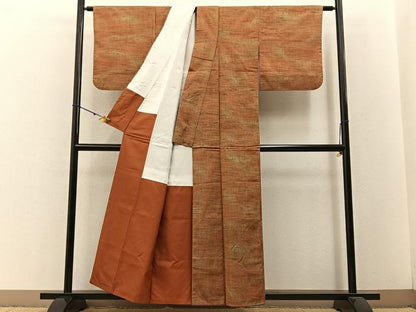 平和屋着物■上質な紬　霞文　正絹　逸品　BAAW5763hj
