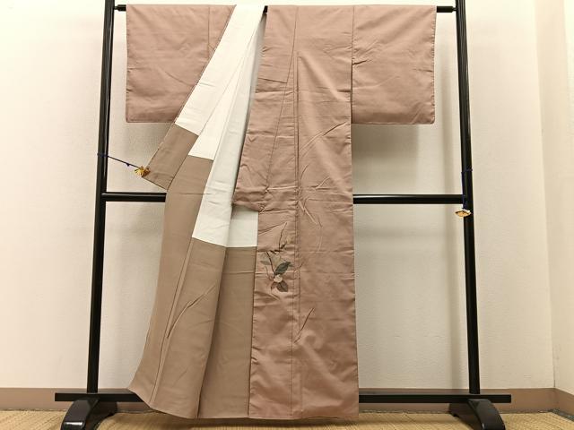 平和屋着物■色留訪問着　紬地　草花文　正絹　逸品　未使用　BAAW5768hj