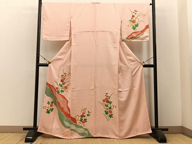 平和屋着物■訪問着　絞り　菊　正絹　逸品　BAAW5769hj