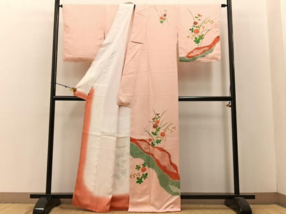 平和屋着物■訪問着　絞り　菊　正絹　逸品　BAAW5769hj