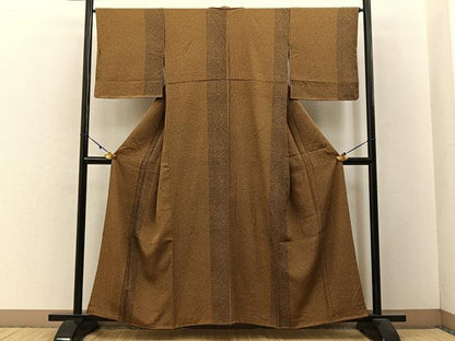 平和屋着物■上質な小紋　たたき染め　間道　正絹　逸品　BAAW5776hj
