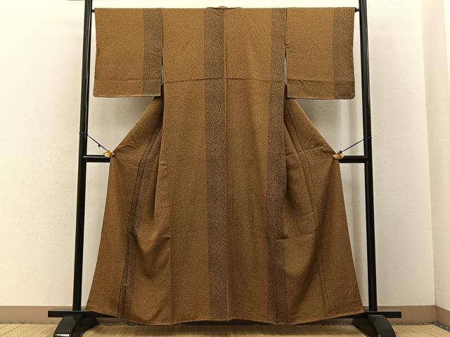 平和屋着物■上質な小紋　たたき染め　間道　正絹　逸品　BAAW5776hj
