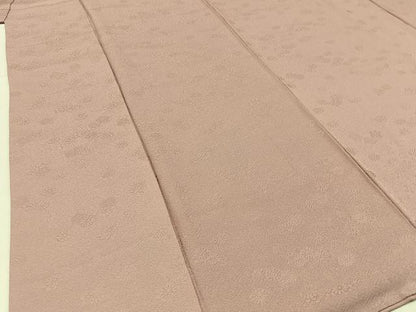 平和屋着物■上質な色無地　菊地紋　薄柿色　正絹　逸品　BAAW5781hj