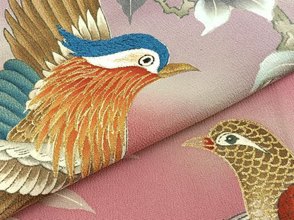 平和屋着物■豪華黒留袖 作家物 刺繍 花鳥文 暈し染め 金彩 正絹 逸品 BAAW5785hj