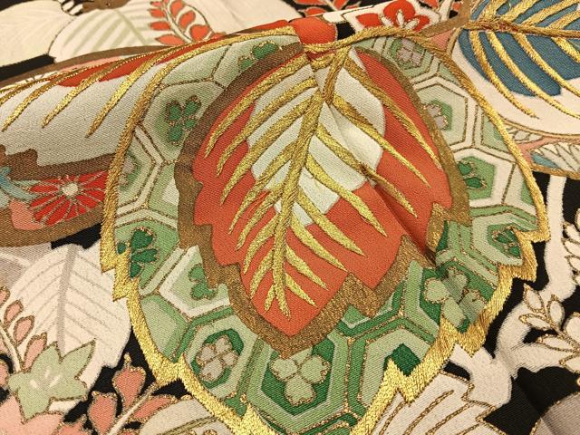 平和屋着物■豪華黒留袖 刺繍 桐 金糸 正絹 逸品 BAAW5790hj