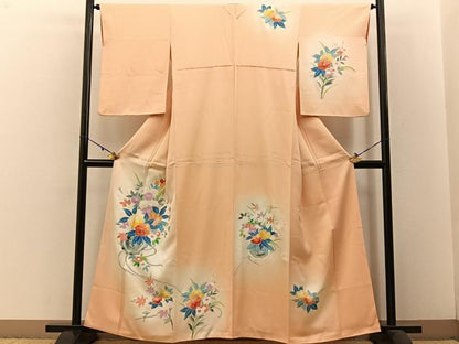 平和屋着物■訪問着　鏡裏花文　暈し染め　正絹　逸品　BAAW5796hj
