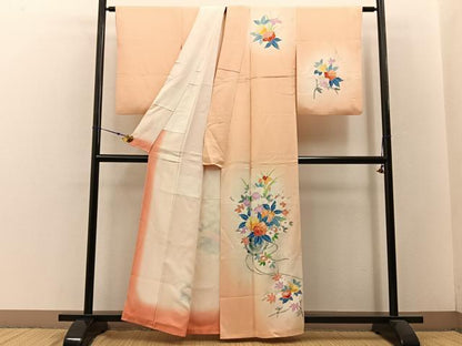 平和屋着物■訪問着　鏡裏花文　暈し染め　正絹　逸品　BAAW5796hj