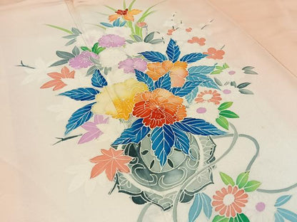 平和屋着物■訪問着　鏡裏花文　暈し染め　正絹　逸品　BAAW5796hj