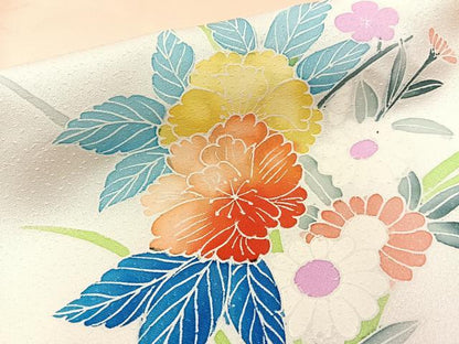 平和屋着物■訪問着　鏡裏花文　暈し染め　正絹　逸品　BAAW5796hj