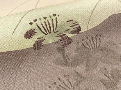 平和屋着物■訪問着　手描き　刺繍　重ね山花文　暈し染め　正絹　逸品　BAAW5819hj