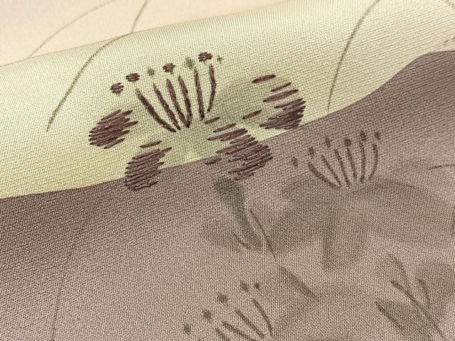 平和屋着物■訪問着　手描き　刺繍　重ね山花文　暈し染め　正絹　逸品　BAAW5819hj
