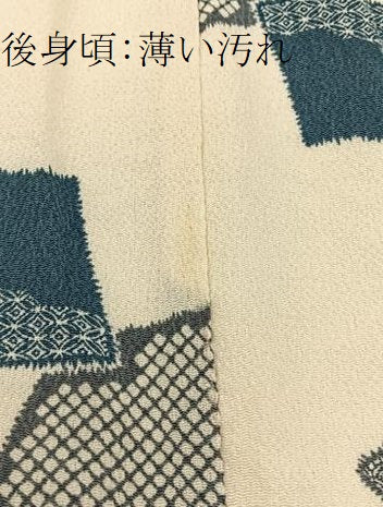 平和屋着物■上質な小紋　地紙花文　鬼しぼ縮緬　正絹　逸品　BAAW5821hj