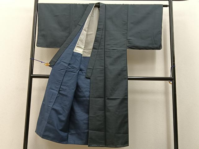 平和屋着物■男性　お召　80亀甲　正絹　逸品　未使用　BAAW5833hj