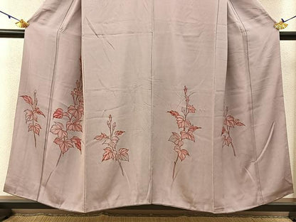 平和屋着物■訪問着　手描き　草花文　正絹　逸品　BAAW5839hj