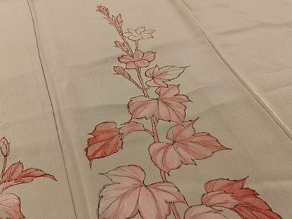 平和屋着物■訪問着　手描き　草花文　正絹　逸品　BAAW5839hj