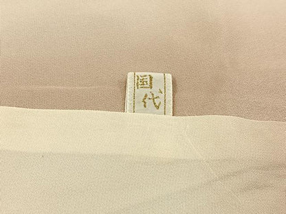 平和屋着物■上質な色無地　立波梅地紋　薄香色　正絹　逸品　BAAW5844hj
