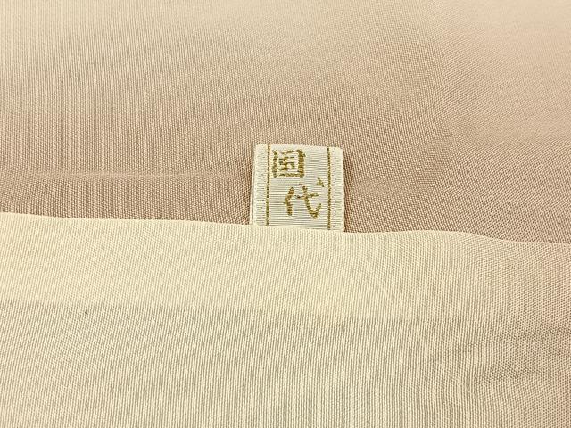 平和屋着物■上質な色無地　立波梅地紋　薄香色　正絹　逸品　BAAW5844hj