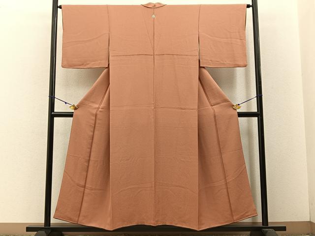 平和屋着物■上質な色無地　深支子色　正絹　逸品　BAAW5845hj