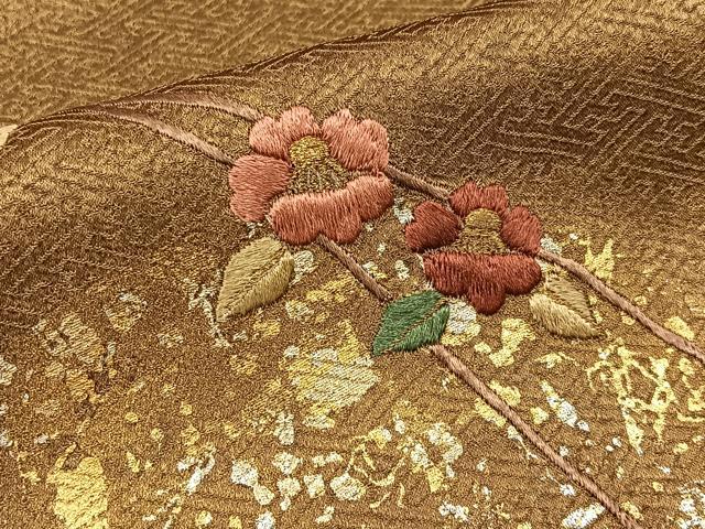 平和屋着物■訪問着　刺繍　地紙花文　暈し染め　金銀彩　三越扱い　正絹　逸品　BAAW5853hj