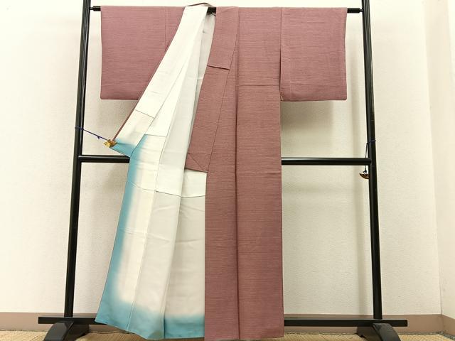 平和屋着物■上質な小紋　横縞　正絹　逸品　BAAW5854hj