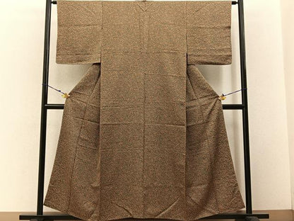 平和屋着物■上質な小紋　石畳文様　正絹　逸品　未使用　BAAW5857hj