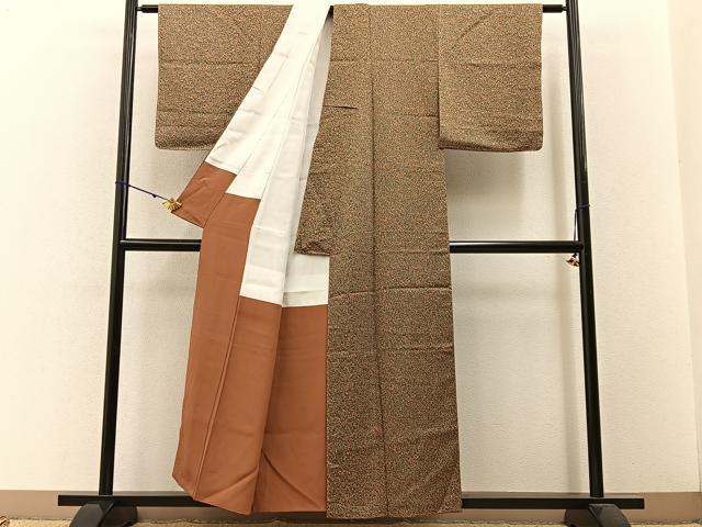平和屋着物■上質な小紋　石畳文様　正絹　逸品　未使用　BAAW5857hj