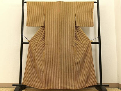 平和屋着物■上質な小紋　縞　正絹　逸品　BAAW5858hj