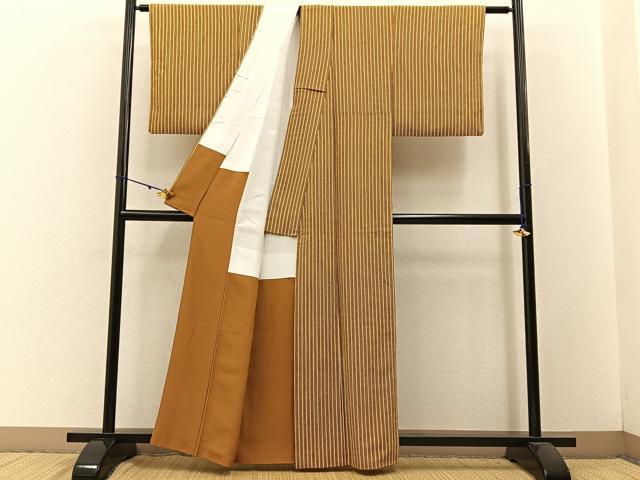 平和屋着物■上質な小紋　縞　正絹　逸品　BAAW5858hj