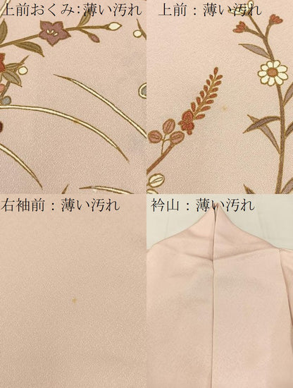 平和屋着物■訪問着　駒刺繍　草花文　金彩　正絹　逸品　BAAW5867hj