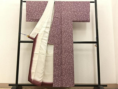 平和屋着物■上質な小紋　菊　鮫小紋柄　正絹　逸品　BAAW5868hj