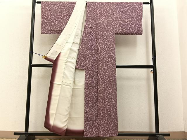 平和屋着物■上質な小紋　菊　鮫小紋柄　正絹　逸品　BAAW5868hj